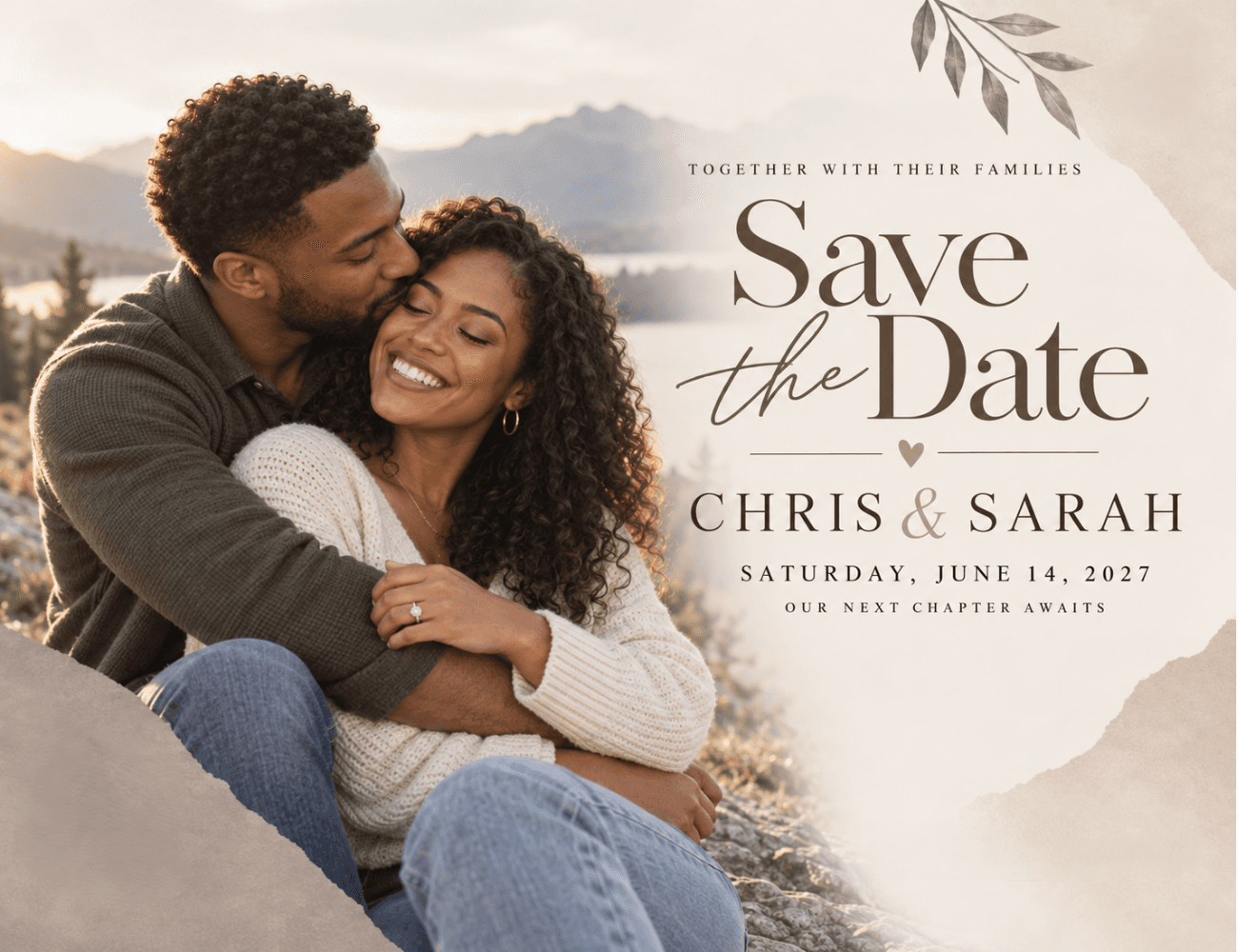 Save the date postcard for Chris & Sarah